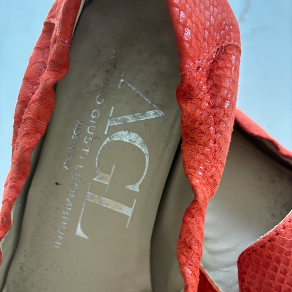 AGL Vibrant Orange Flats. Snakeskin leather. Made in Italy! Gorgeous shoes Sz 36 - Picture 6 of 13